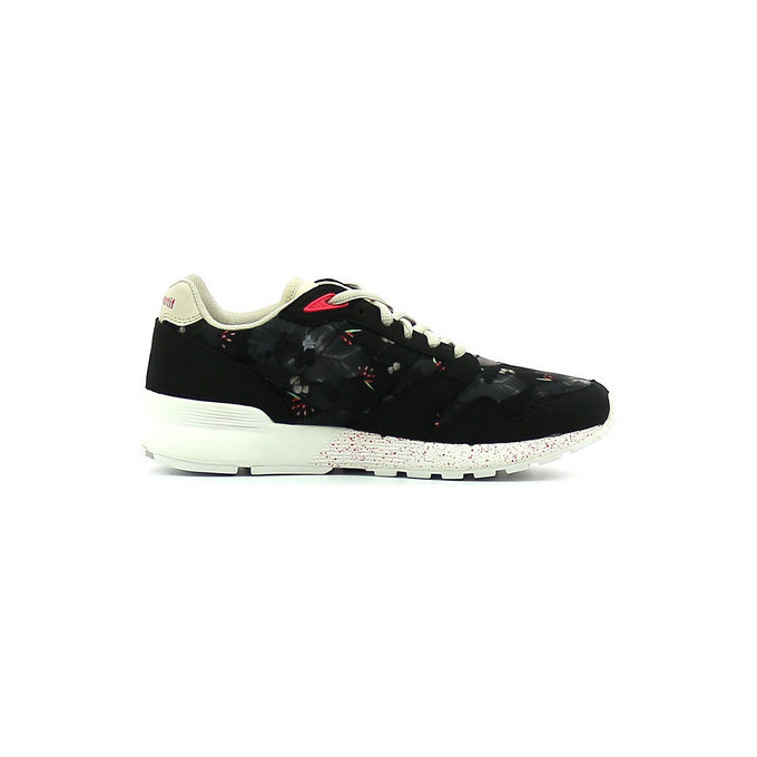 Le Coq Sportif Omega X W Hiver Floral Noir / Gray Morn - Chaussures Baskets Basses Femme